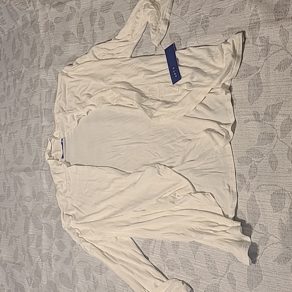 Womens White 3/4 Sleeve Cardigan